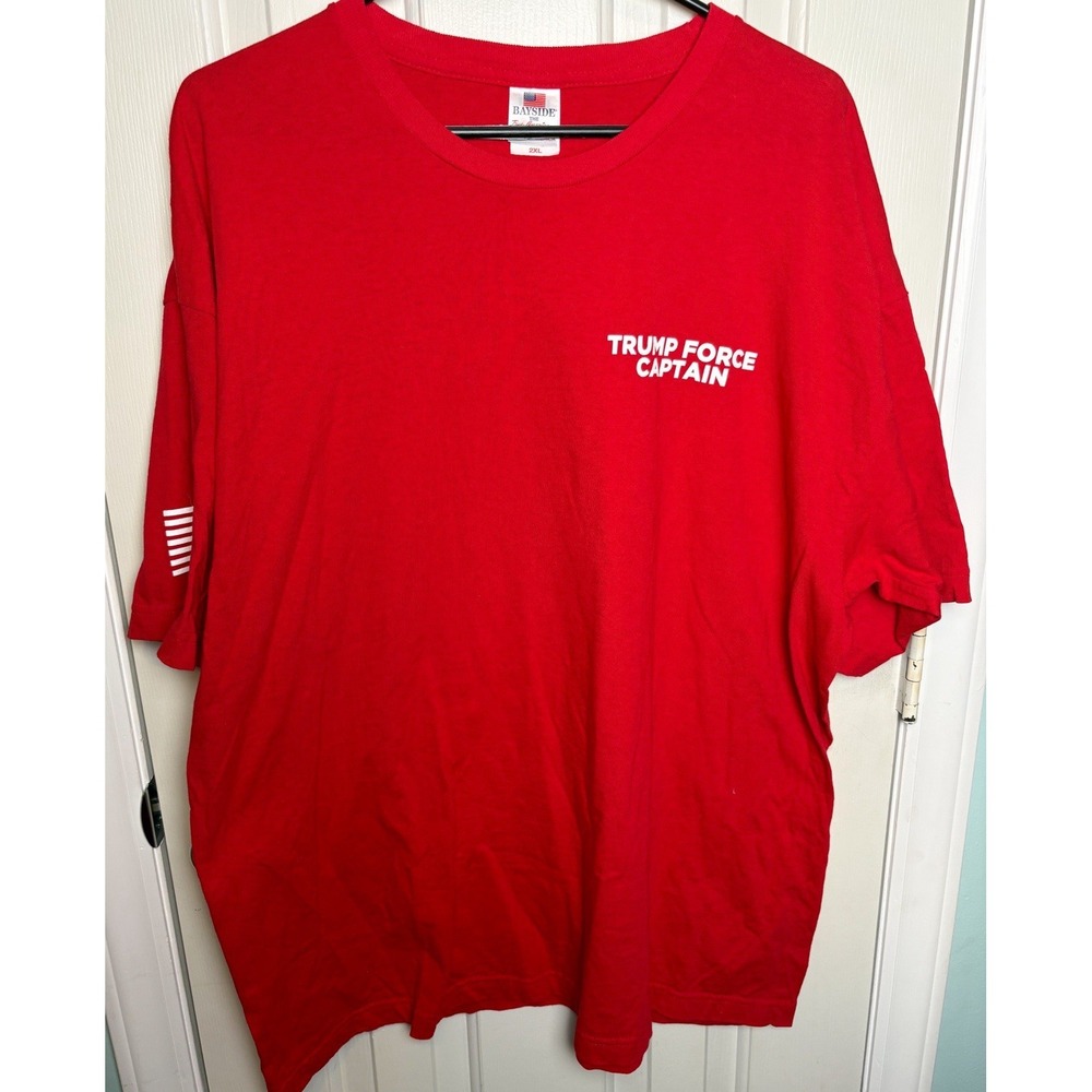 Trump Force Captain Make America Great Again Red T Shirt 2XL Made In The Usa